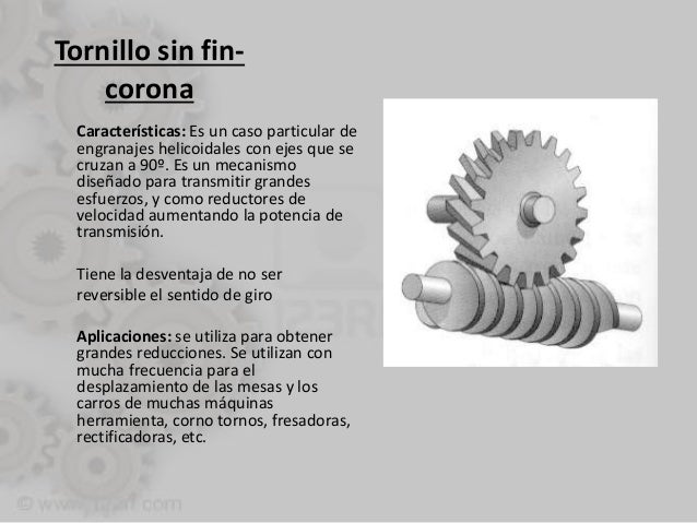 Tornillo sin fin caracteristicas