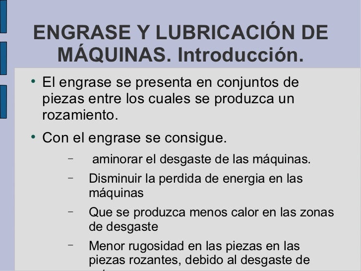 Sistema de lubricación de una máquina