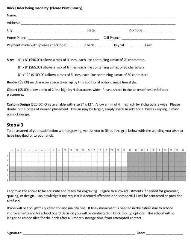 fundraiser order form
