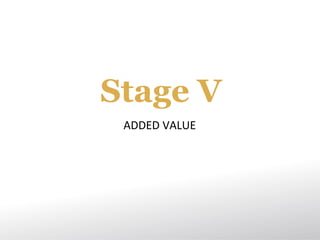 Stage V
 ADDED VALUE
 