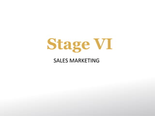 Stage VI
SALES MARKETING
 