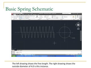 Basic Spring Schematic
The left drawing shows the free length. The right drawing shows the
outside diameter of 4.0 is this instance.
 