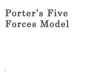 Porter’s Five
Forces Model
 