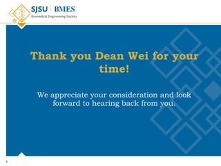 Thank you Dean Wei for your time! We appreciate your consideration and look forward to hearing back from you. 