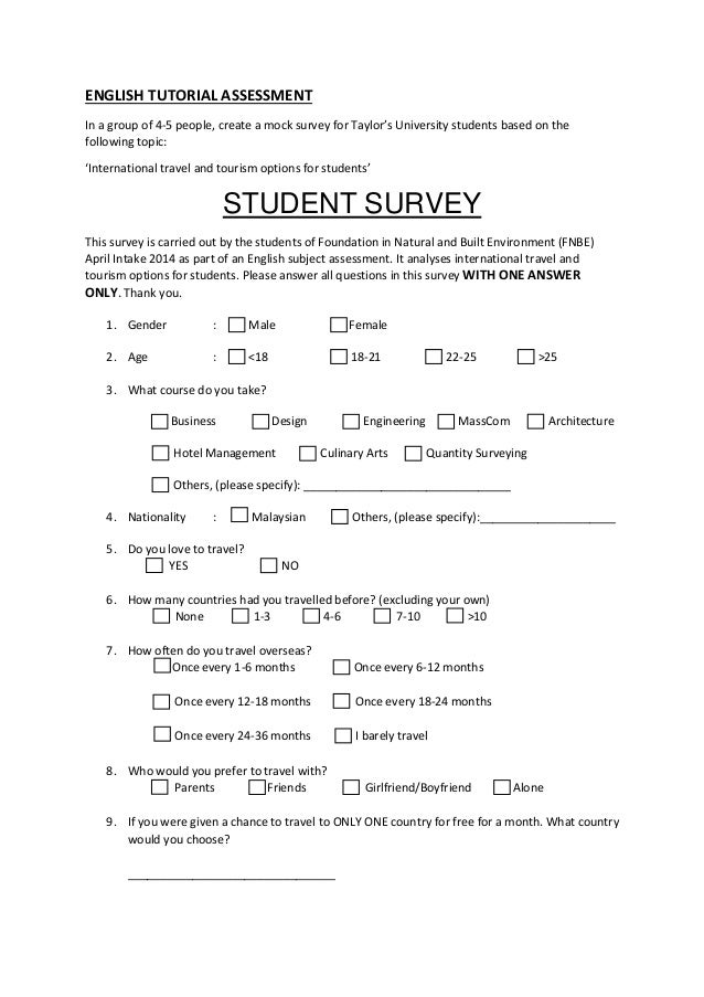 survey form