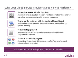 Velvica - Billing and Management Platform for Cloud Service Providers | PPT