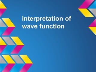 interpretation of
wave function
 