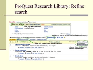 ProQuest Research Library: Refine search 