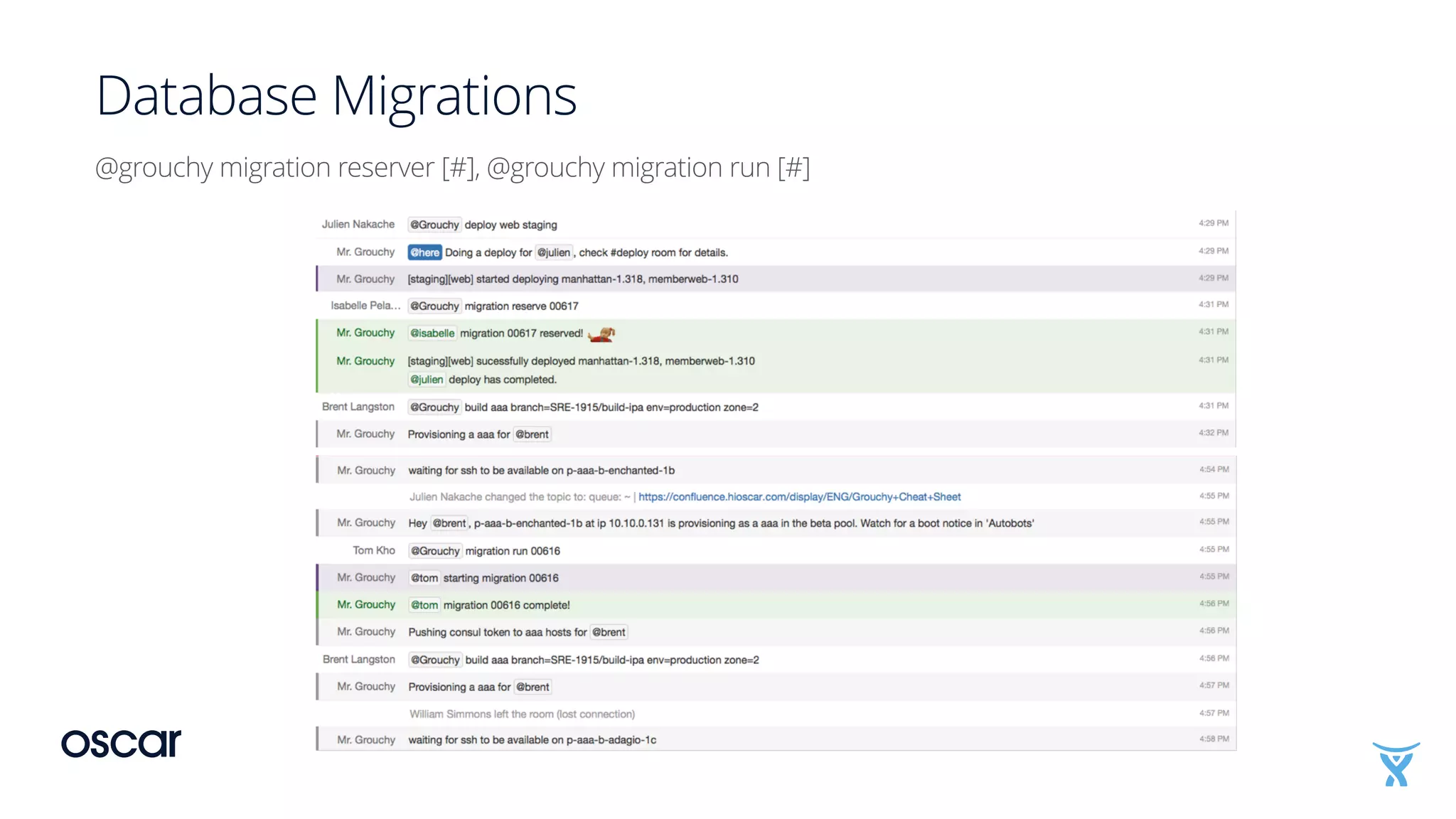 Database Migrations
@grouchy migration reserver [#], @grouchy migration run [#]
 