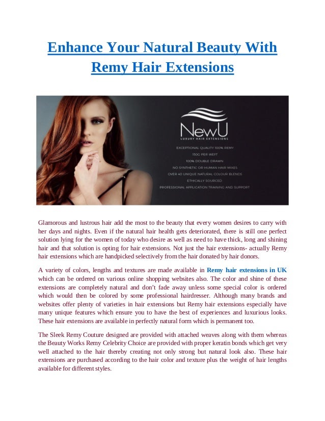 Enhance Your Natural Beauty With Remy Hair Extensions New U