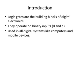 Comprehensive Guide to Logic Gates in Digital Electronics | PPTX