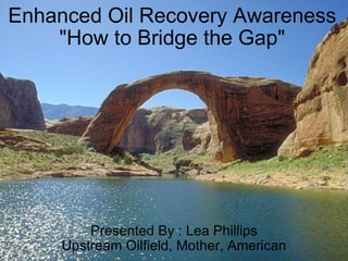 Enhanced Oil Recovery Awareness &quot;How to Bridge the Gap&quot; Presented By : Lea Phillips Upstream Oilfield, Mother, American 