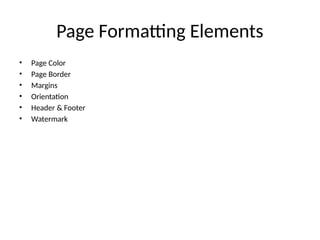 Mastering Page Formatting in MS Word for Professional Documents | PPTX