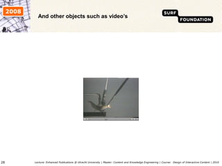 And otherobjectssuch as video’s<br />Lecture: Enhanced Publications @ Utrecht University | Master: Content and Knowledge E...