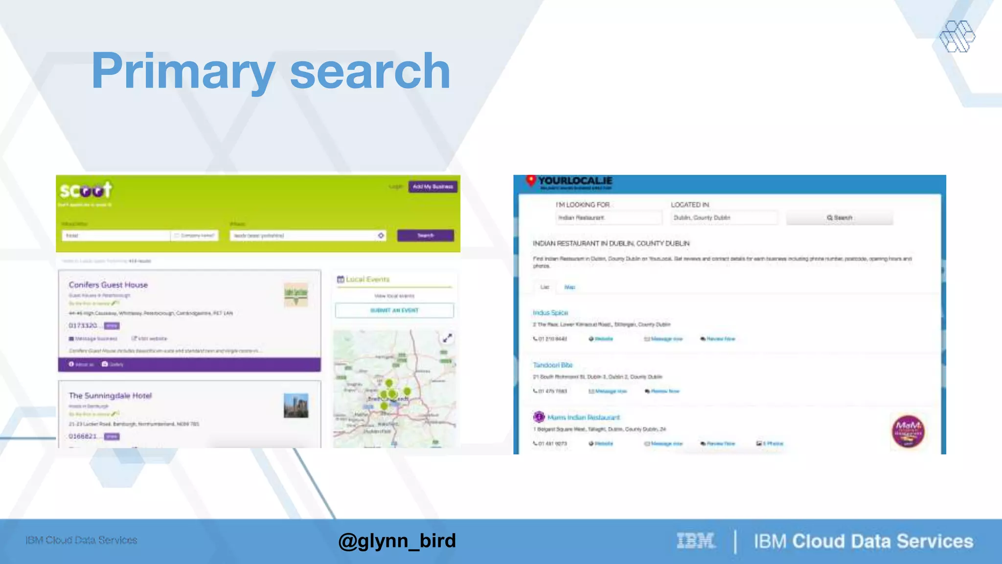 @glynn_bird
Primary search
 