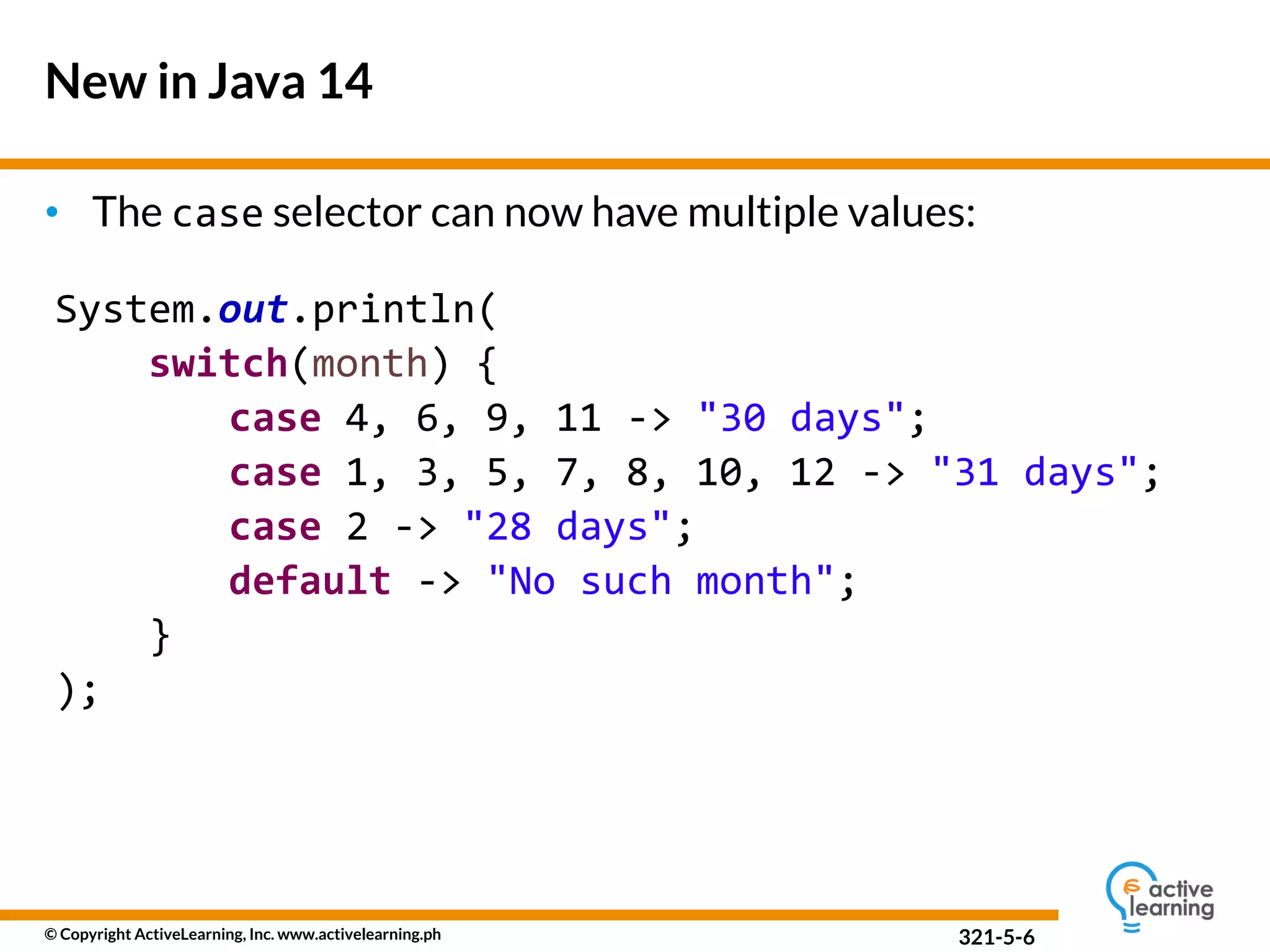 Enhanced switch statement in Java 14 | PPT