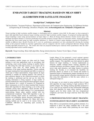 Enhanced target tracking based on mean shift algorithm for satellite ...