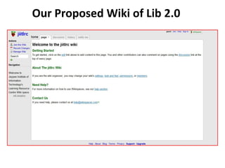 Our Proposed Wiki of Lib 2.0 