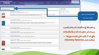 ‫اىظف‬ ‫ثضاد‬ ‫اىَزبخخ‬ ‫اىَىاس‬
The Sam Shelf
 