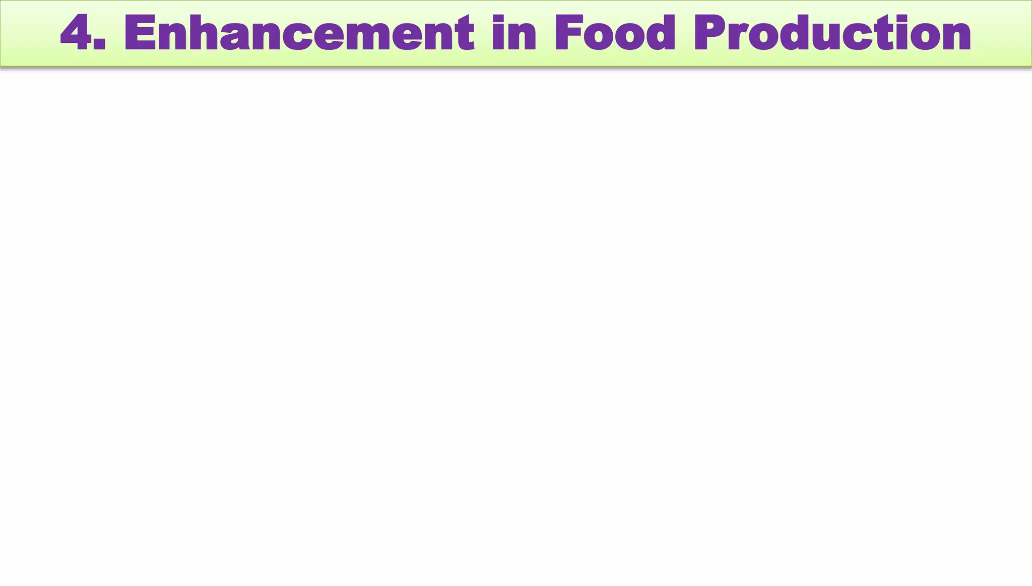 4. Enhancement in Food Production
 