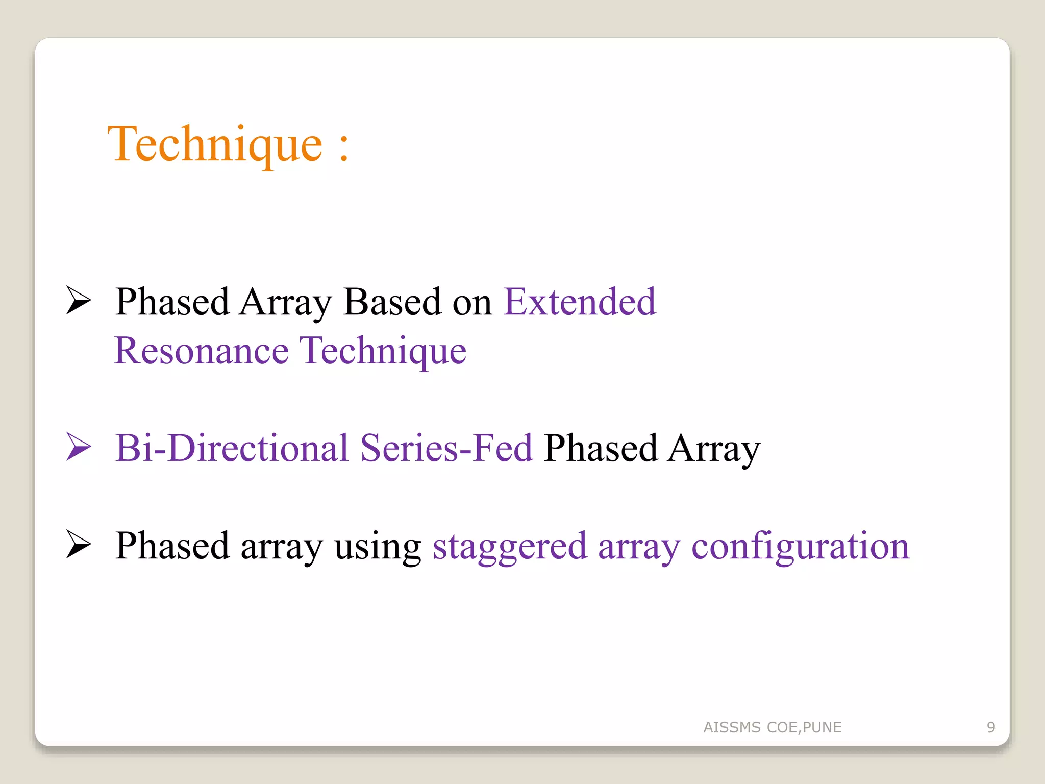 Enhancement in phased array antenna | PPT