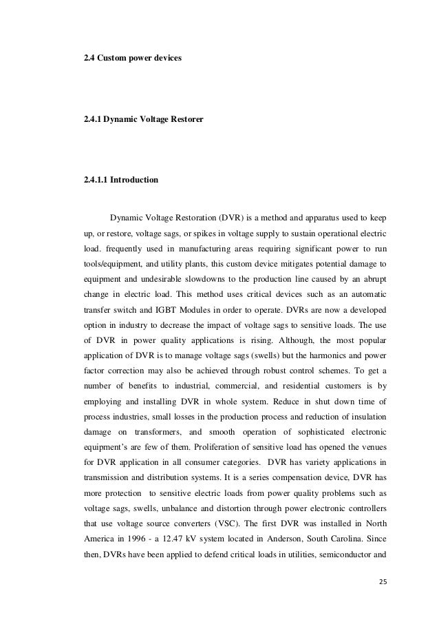 Dynamic voltage restorer thesis