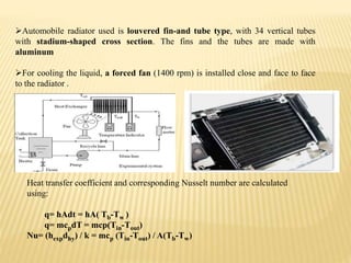 Louvered Radiator Tubes Enhancement of rate of heat transfer using nano fluids | PPTX
