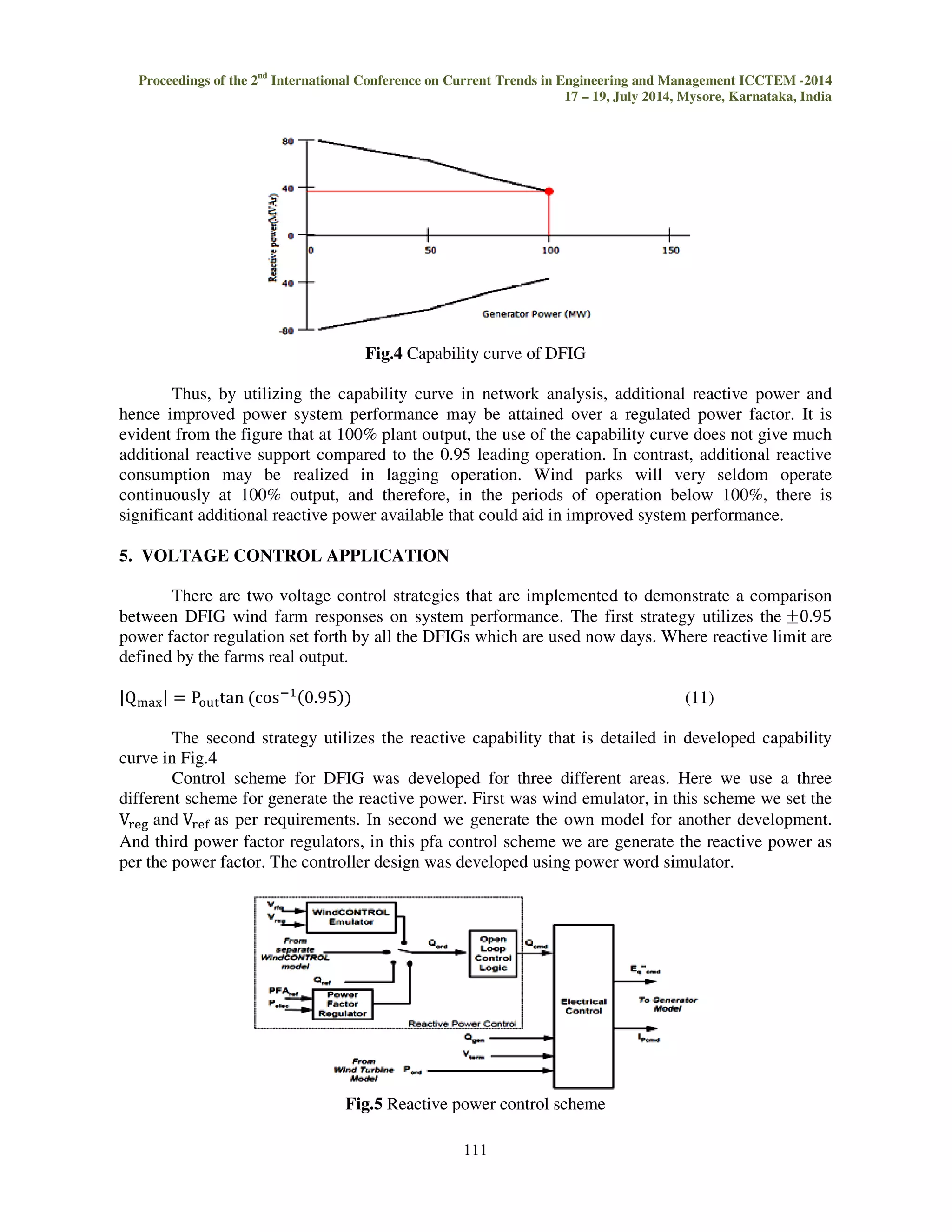(9) 
Fig.2 Capability curve of Generator 
The Field heating limit is also a circle, centered at
	   
, radius 	   
 
given by fig.2 
	  