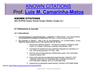 KNOWN CITATIONS
Prof. Luis M. Camarinha-Matos
©2016-2017 Nader Ale Ebrahim
Source: http://www.uninova.pt/cam/cv/CVcamCit.PDF
 