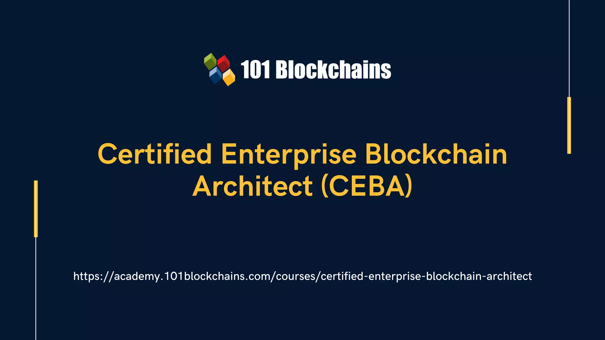 Certified Enterprise Blockchain
Architect (CEBA)
https://academy.101blockchains.com/courses/certified-enterprise-blockchain-architect
 