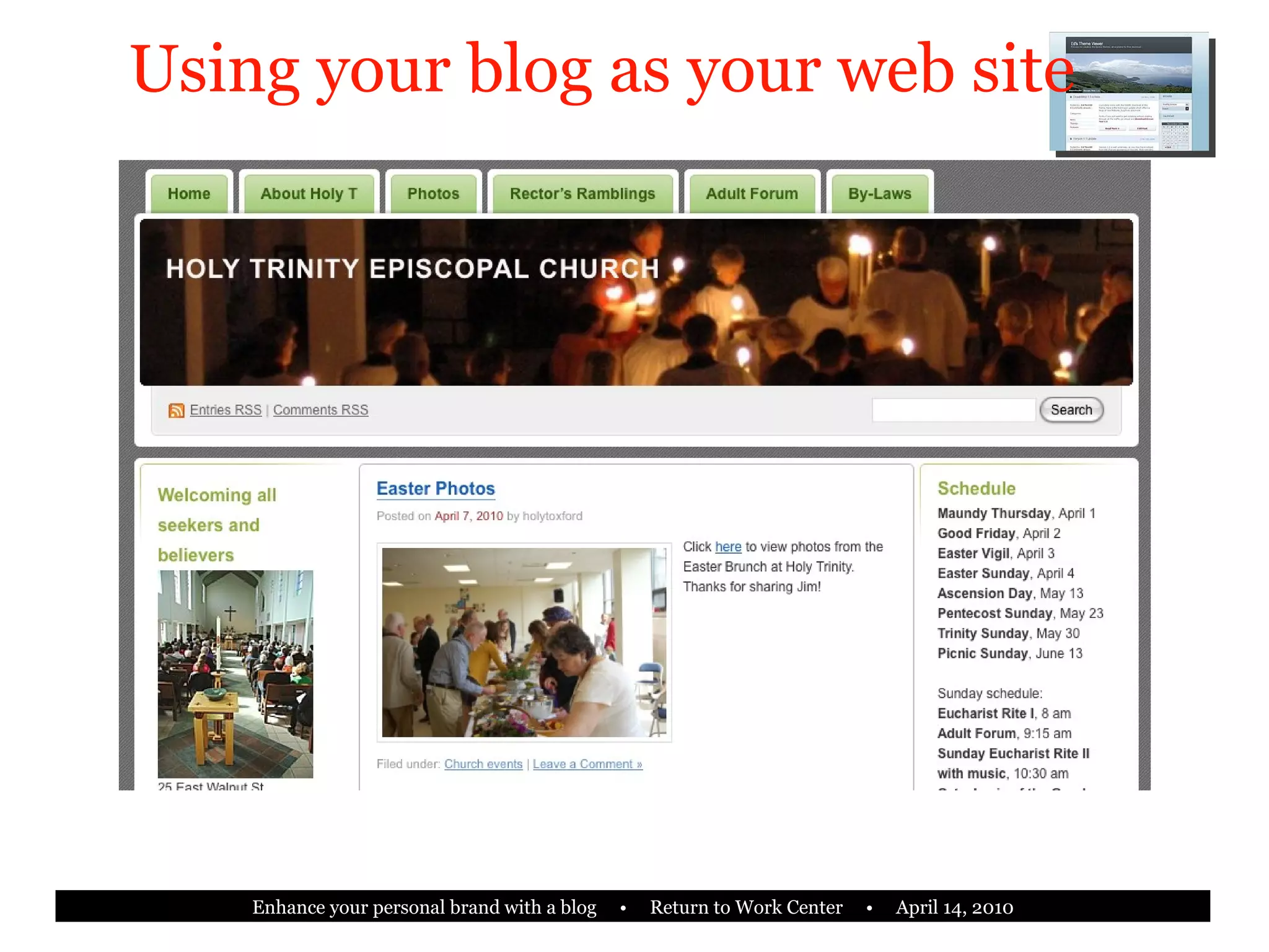 Using your blog as your web site 