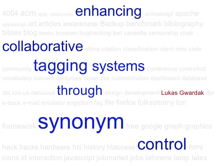 Enhancing Collaborative Tagging Systems Through Synonym Control