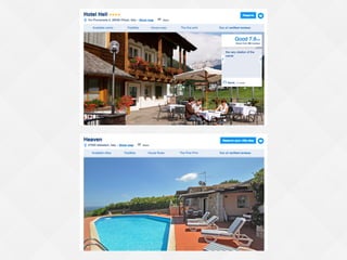 Content extremes on Booking.com
Shortest property name: 2 characters
Longest property name: 109 characters
 