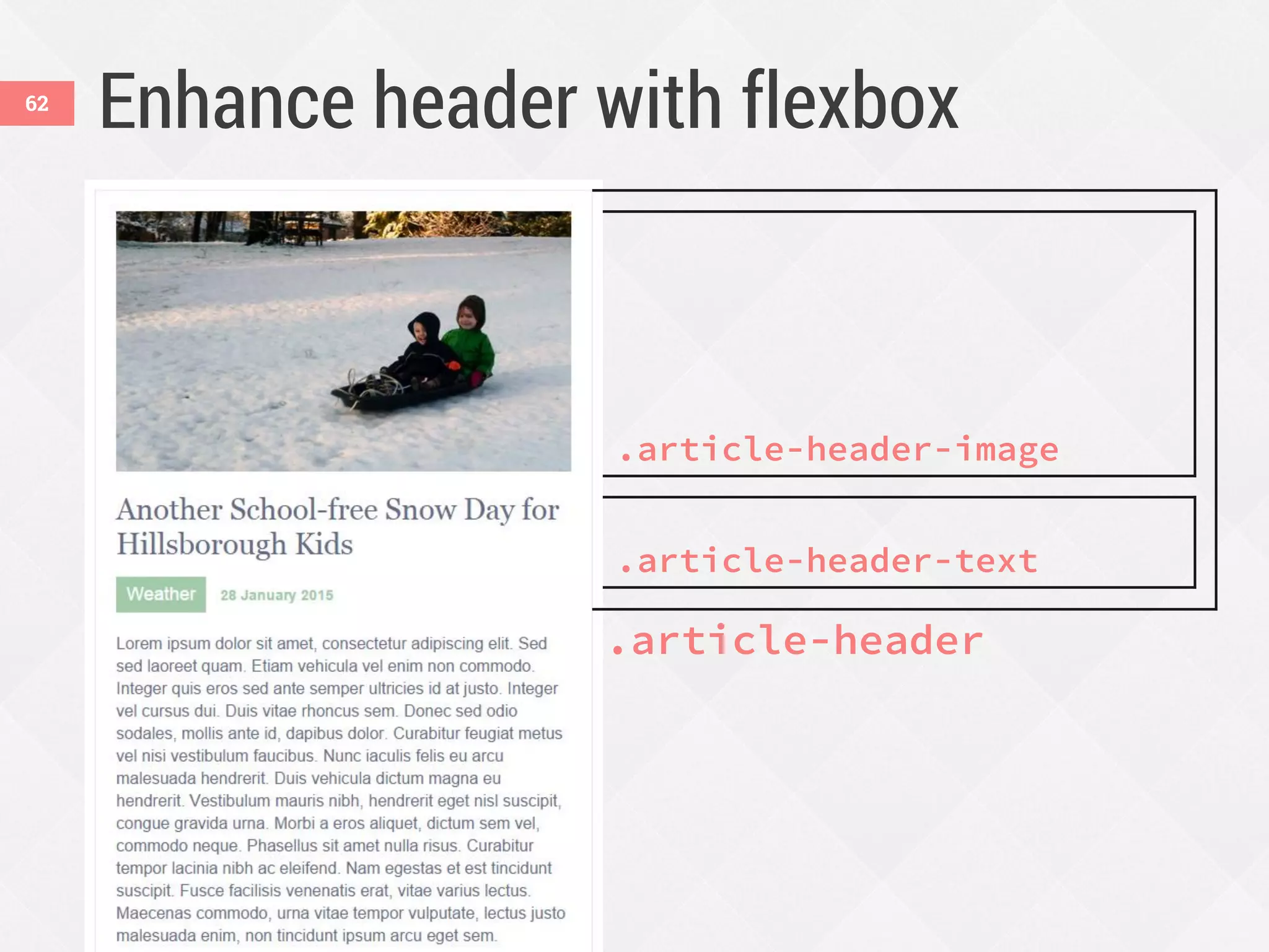 Enhance header with flexbox62
.article-header
.article-header-image
.article-header-text
 