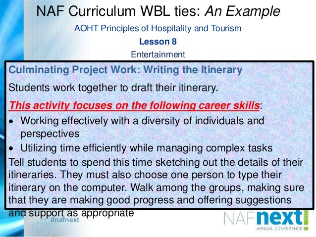 enhancing and assessing your work based learning plan work itinerary