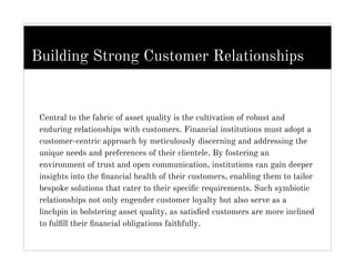 Enhancing Asset Quality: Strategies for Financial Institutions | PDF
