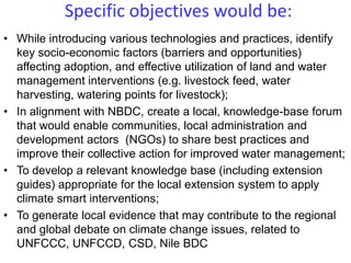 Enhancing communities’ adaptive capacity to climate change in drought-prone hotspots of the Blue Nile basin (Kabe, Ethiopia)