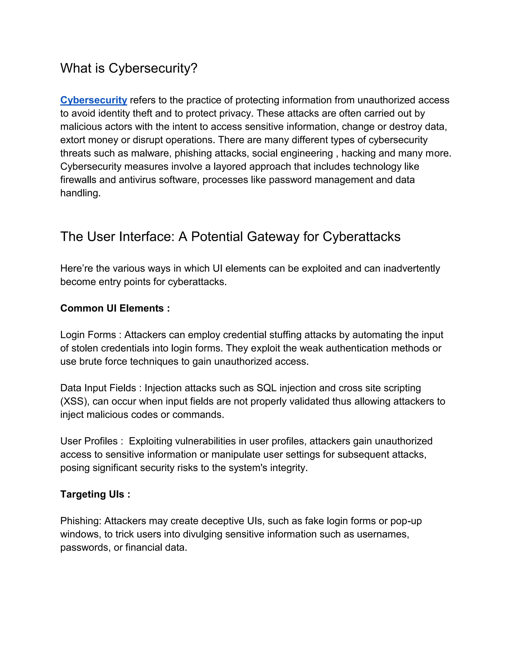 Enhancing cybersecurity in custom software user interfaces zoondia