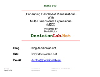 Enhancing Dashboard Visuals with Multi-Dimensional Expressions (MDX) | PDF