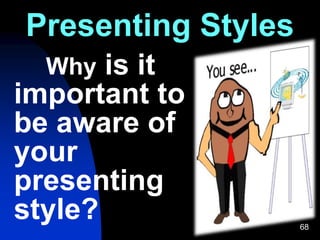 68
Presenting Styles
Why is it
important to
be aware of
your
presenting
style?
 