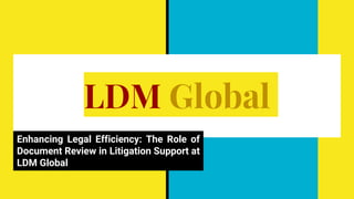 LDM Global
Enhancing Legal Efficiency: The Role of
Document Review in Litigation Support at
LDM Global
 