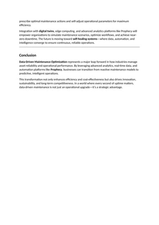 Enhancing Operational Efficiency through Data-Driven Maintenance ...
