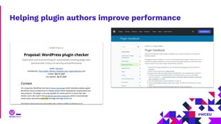 Helping plugin authors improve performance
 
