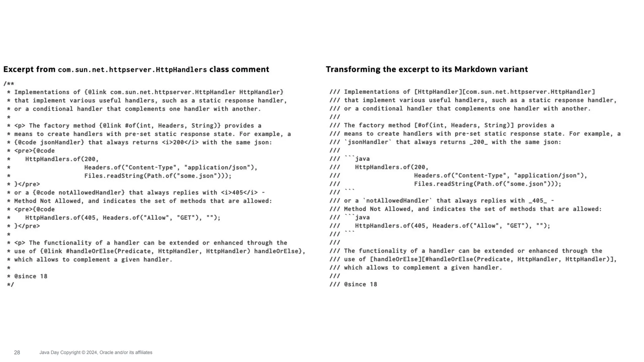 Java Day Copyright © 2024, Oracle and/or its affiliates
28
 