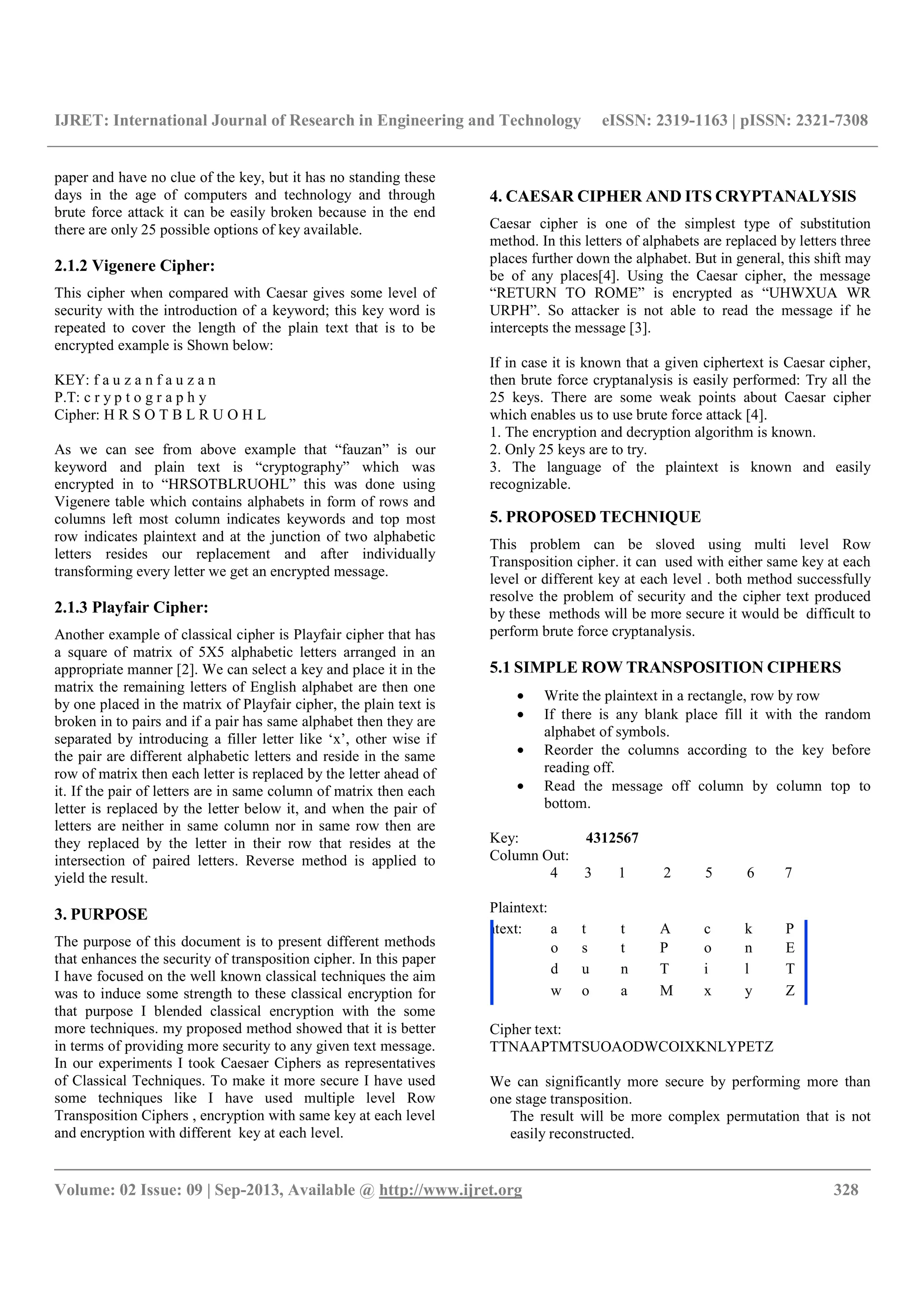 Enhancing security of caesar cipher using different | PDF | Information ...