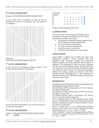 Enhancing security of caesar cipher using different | PDF