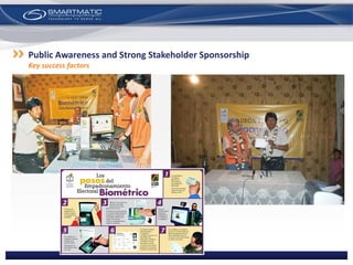 Public Awareness and Strong Stakeholder Sponsorship
Key success factors
 