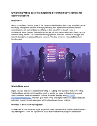 Enhancing Voting Systems_ Exploring Blockchain Development for Secure ...