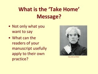 Enhancing Your Chances of Your Manuscript Being Accepted for Publication