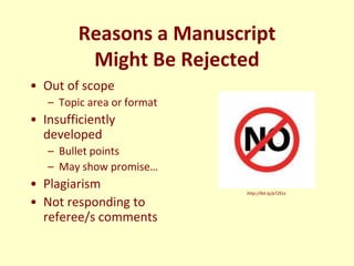 Enhancing Your Chances of Your Manuscript Being Accepted for Publication